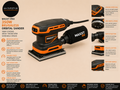 MAXXT Pro 350W Brushless Orbital Sander 3mm Stroke 4000-10000 RPM Variable