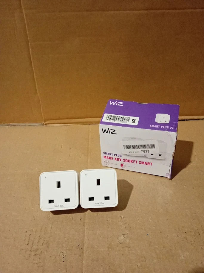 WiZ WiFi Smart Plug Type G 230V 50Hz Easy Setup Matter Certified 2pc New
