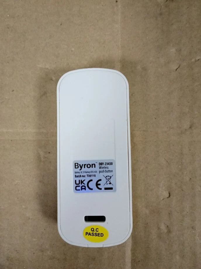 Byron Wireless Bell Push Touch Free Door Push Wave Sensor White DBY-23430 New