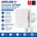 Airflow QT100T 100mm Quiet Extractor Fan Timer Humidity Bathroom Ventilation