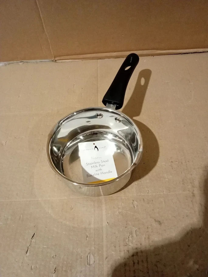 Penguin Home Stainless Steel Milk Pan 14cm Unique Pouring Lips Induction