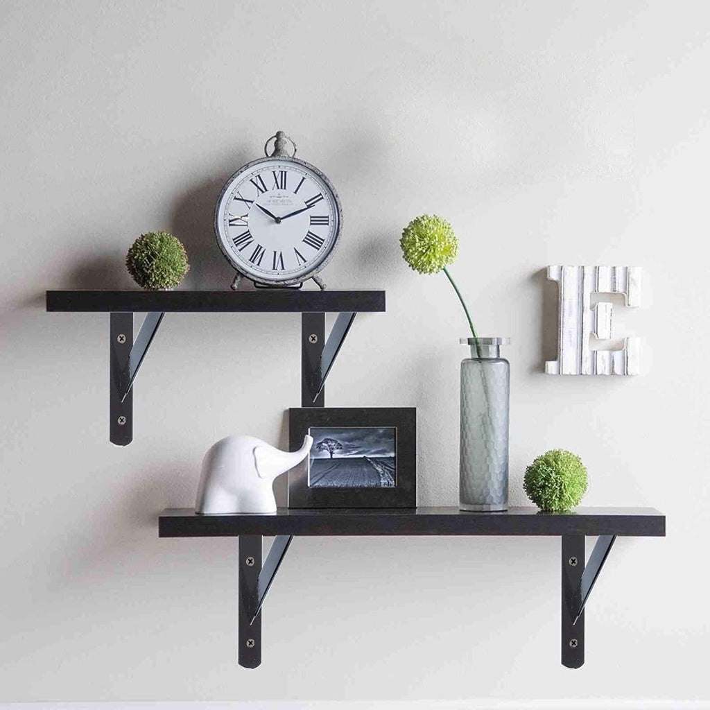 4 Pack Heavy Duty Alloy Steel Triangle Shelf Brackets Black Painted 6in New