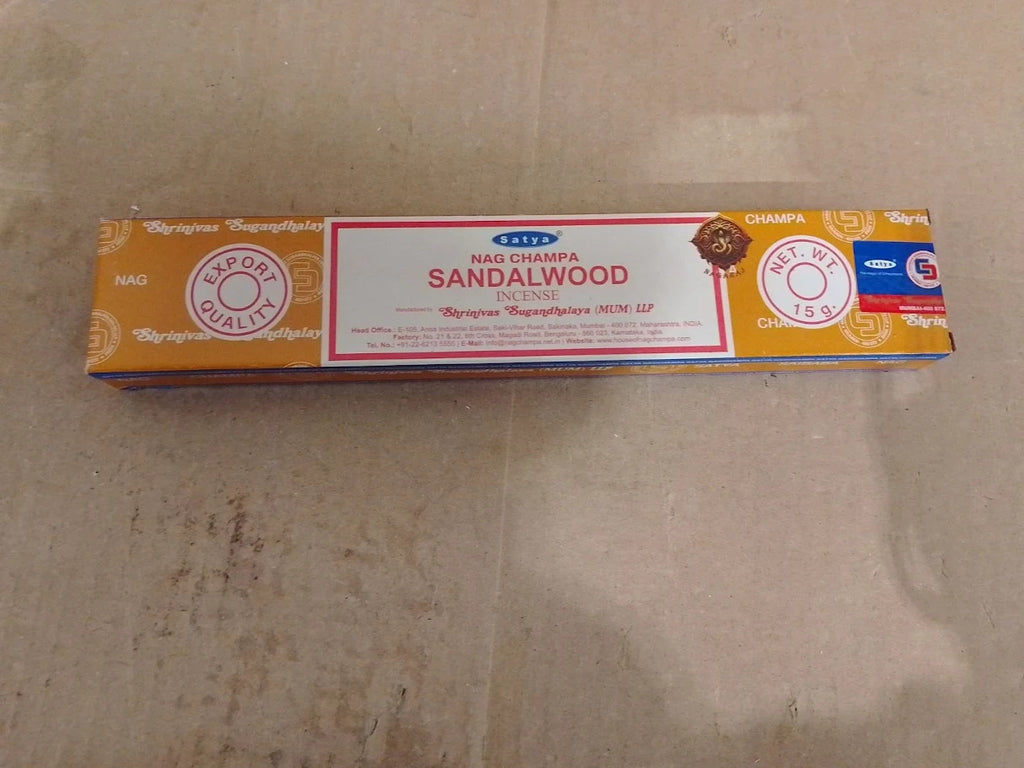 Satya Sandalwood Incense Sticks 12 Box Value Pack Hand-Rolled In India New