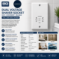 BG Electrical 820 Shaver Socket Dual Voltage 115V 240V Bathroom Toothbrush