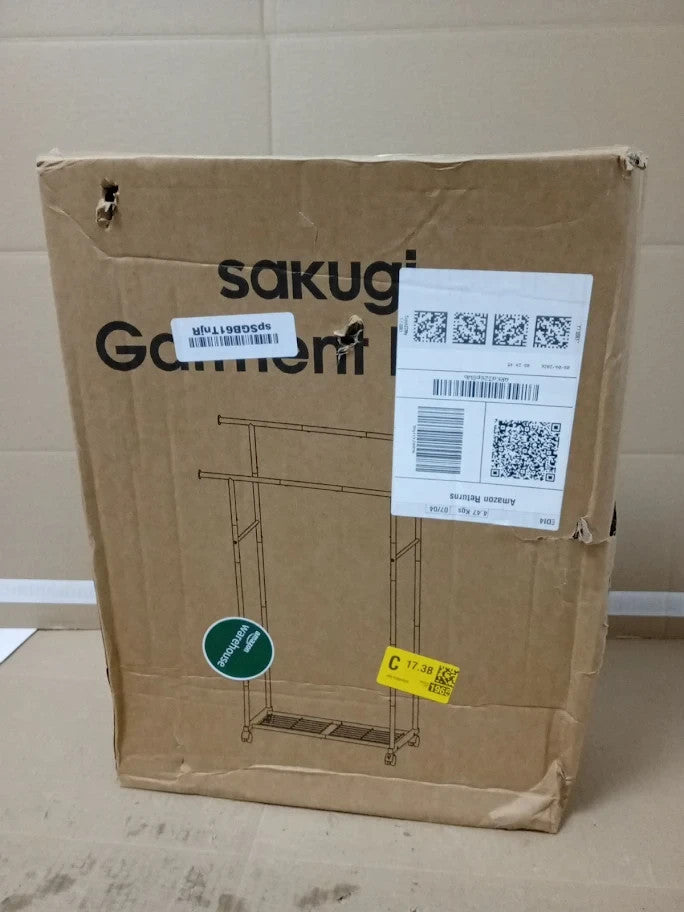 Sakugi Clothes Rail Double Rod Rack Fixed Extension Universal 98x42x150cm New