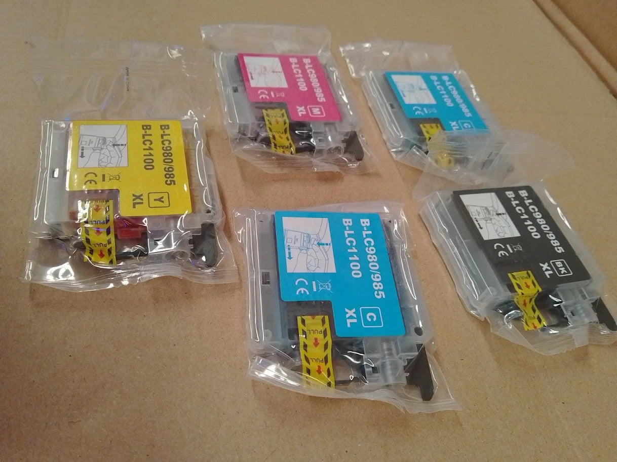 Go Inks 3 Cartridges Replace Brother LC980 & LC1100 Compatible Non OEM 5pc New