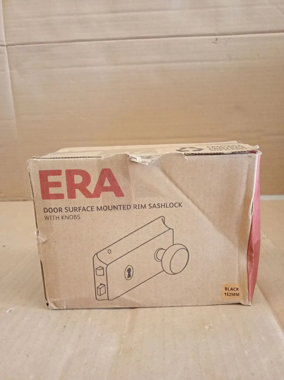 ERA Rim 6x4in Sashlock Handles Black 177102 Key Unlock 30.4x16.2x6.5cm