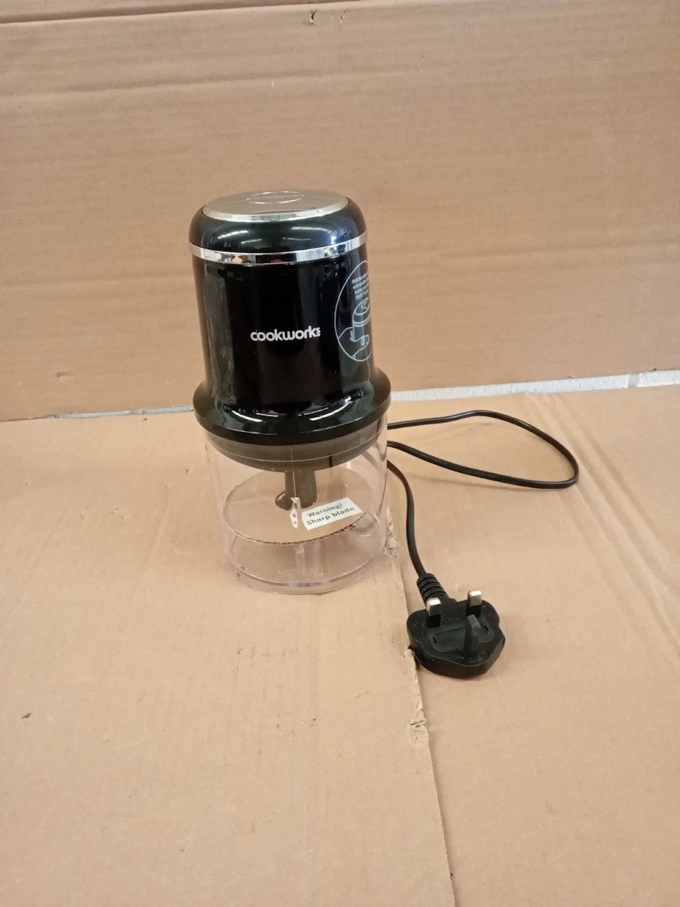Cookworks CH1117BN Mini Chopper Black 200 Watts 0.5L Capacity Removable Blades