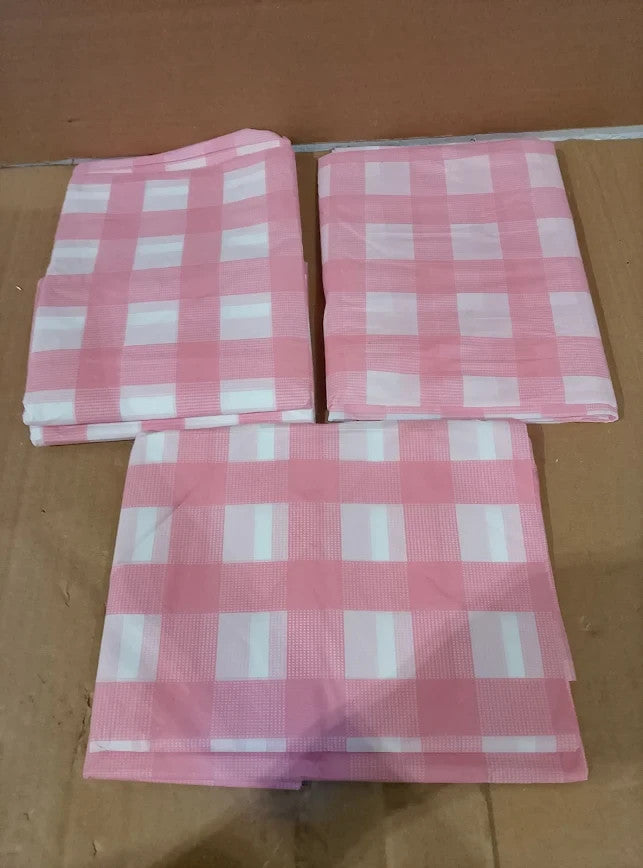 Nachlynn 3 Pack Disposable Plastic Tablecloths 54x108in Pink Gingham Rectangle