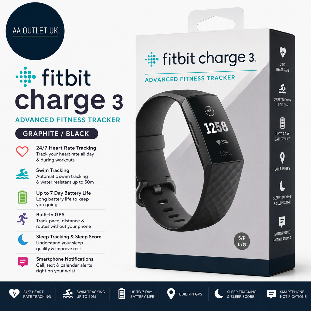 Fitbit Charge 3 Advanced Fitness Tracker Heart Rate Swim Sleep Bluetooth