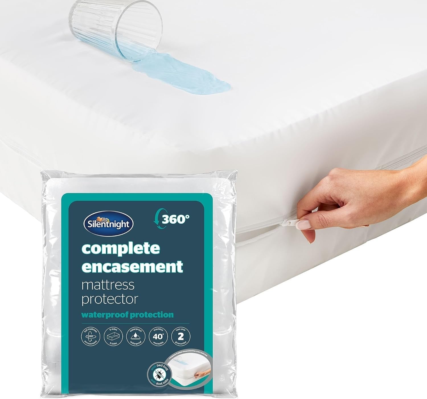 Silentnight Complete Encasement Waterproof Mattress Protect Double 30cm Deep New
