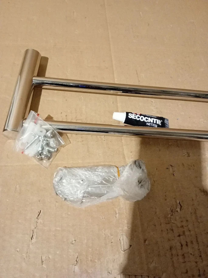 40cm/15.75in Double Towel Rail Bathroom SUS 304 Stainless Steel Wall Mounted New