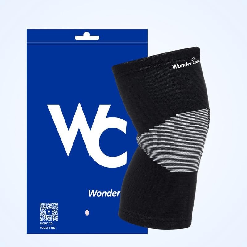 Wonder Care Black Bamboo Sleeves Men Women Knee Support Running New