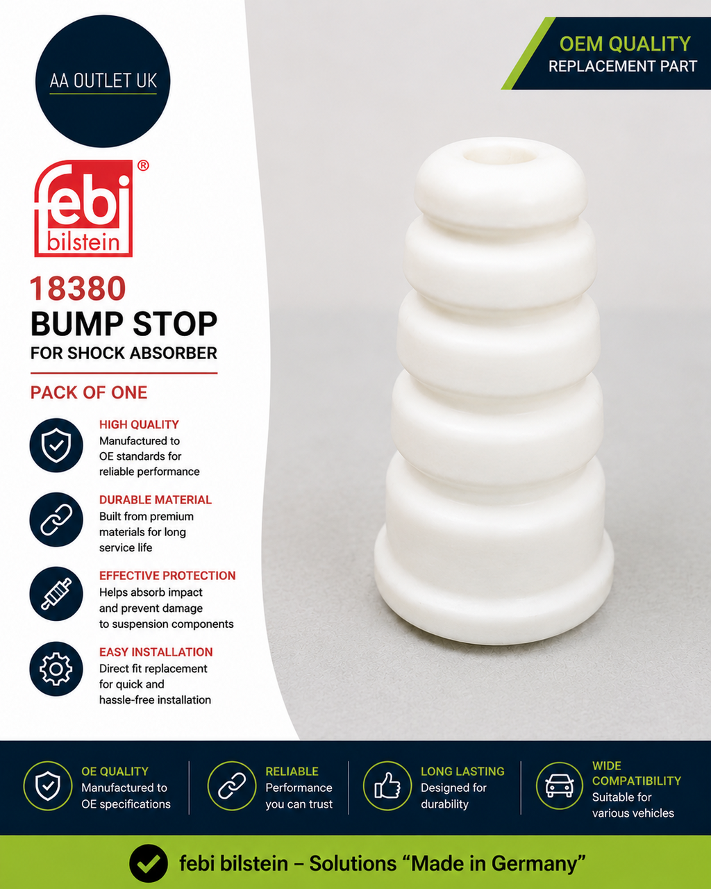 Febi Bilstein 18380 Spare Part Bump Stop Shock Absorber Pack Of One