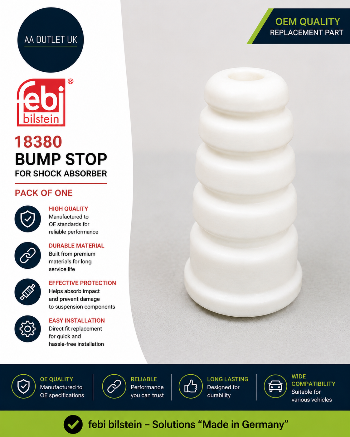 Febi Bilstein 18380 Spare Part Bump Stop Shock Absorber Pack Of One