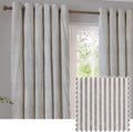 Yard Furn Hebden Eyelet Curtain Pair Ultra Soft Cotton Striped 117x137cm