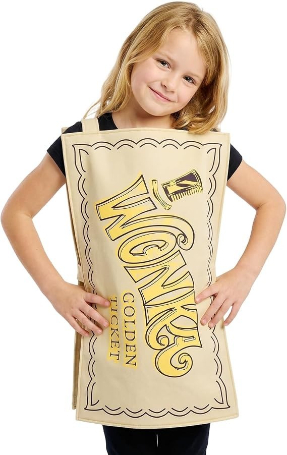 Aleshime Childs Chocolate Factory Golden Ticket Costume Wonka 130cm 3+ New