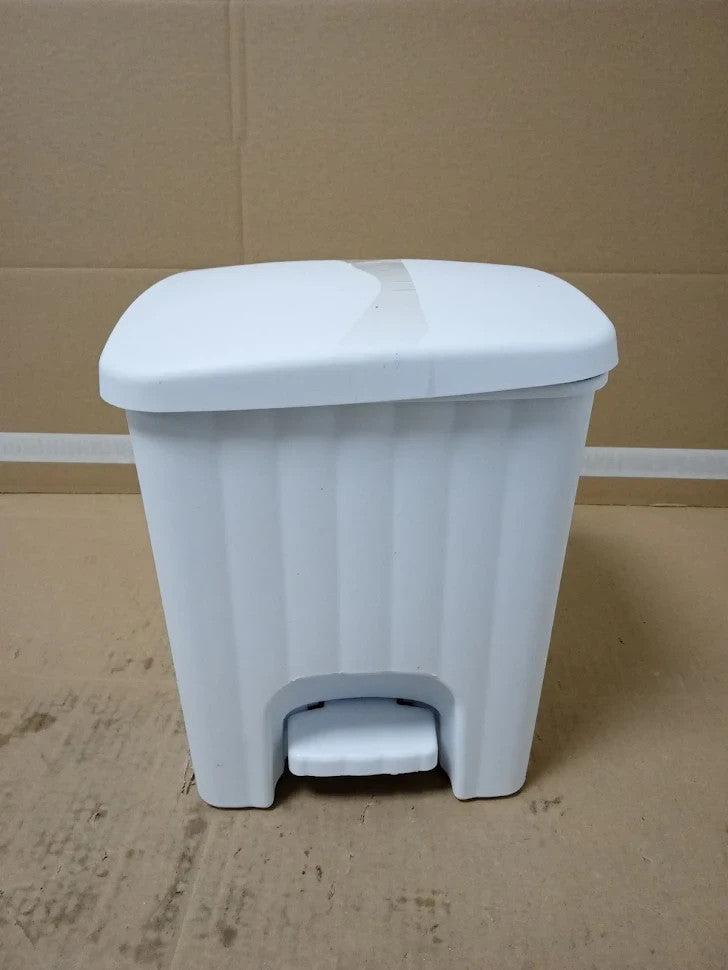 Stefanplast Pedalina Square Dustbin Durable Strong Pedal Open White 4.5L