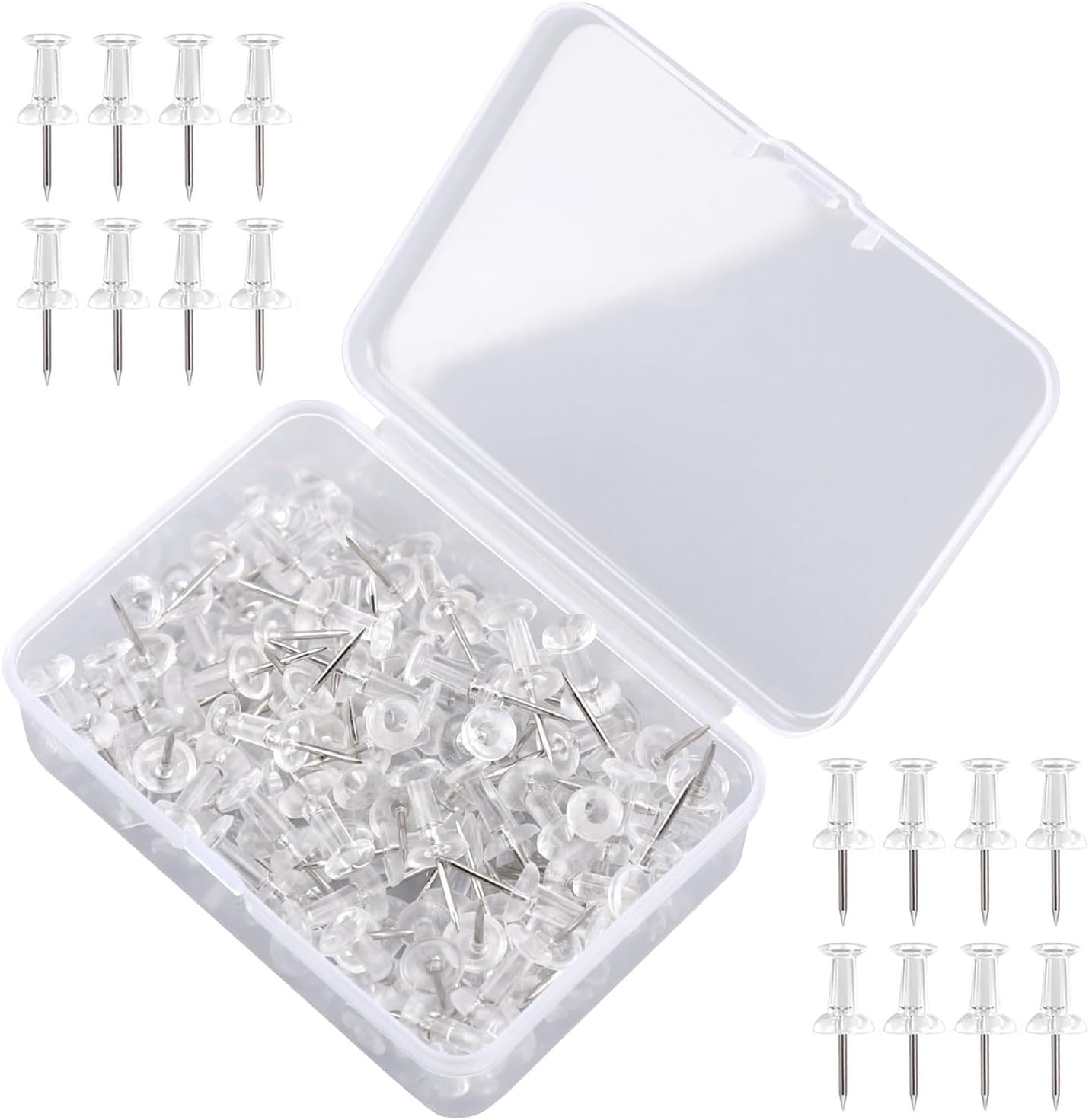 Clear Push Pins Stainless Steel Drawing Notice Board Cork Board Poster Home New