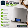Taylor Pro Digital Large Kitchen Food Scales Standard Tare Feature 10kg Silver