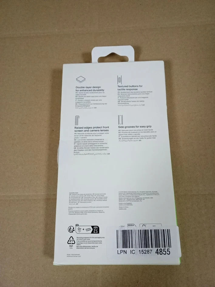 Belkin SheerForce MagSafe IPhone 17 Pro Case Clear Black Shockproof Cover New