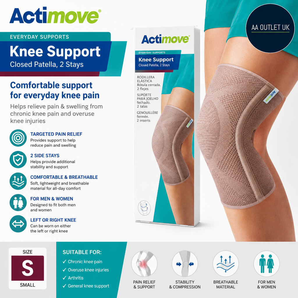Actimove Everyday Supports Knee Support Closed Patella 2 Stays Men Women Small