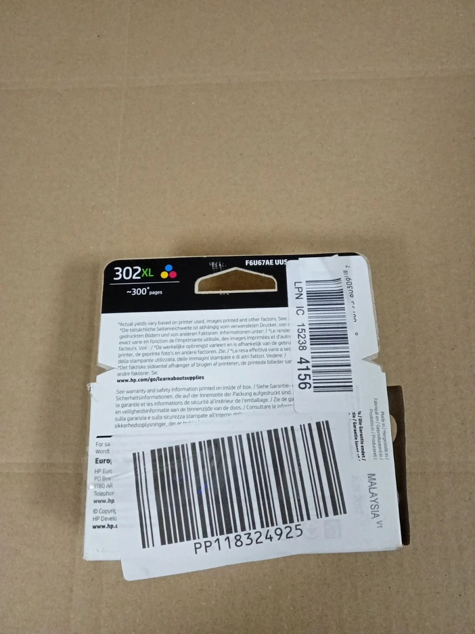 HP F6U67AE 302XL High Yield Original Ink Cartridge Tri Color Single Pack