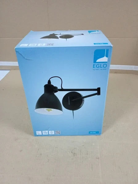 Eglo Peri Vintage Wall Light Black Steel Industrial Lamp Hallway 13x30x21cm New