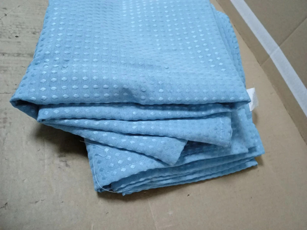 Aqua Blue Waffle Shower Curtain Light Blue Heavy Duty Fabric 183x214cm New