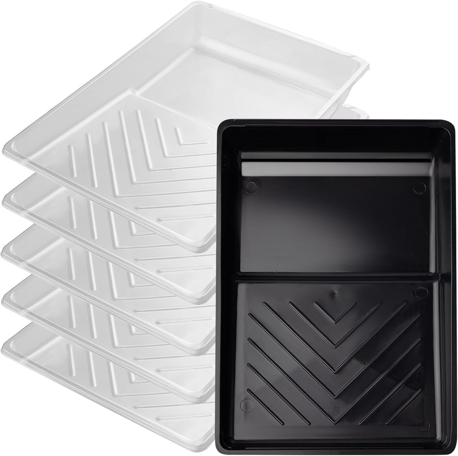 Mister Rui Disposable Paint Pan Tray Plastic 6in 5pcs Liners 15.2x15.2cm New