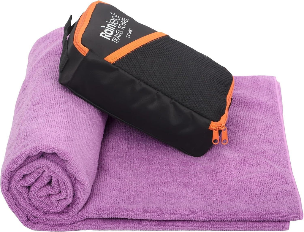 Rainleaf Microfiber Travel Towel Quick Dry Swimming Ultra Compact 12"x40" New