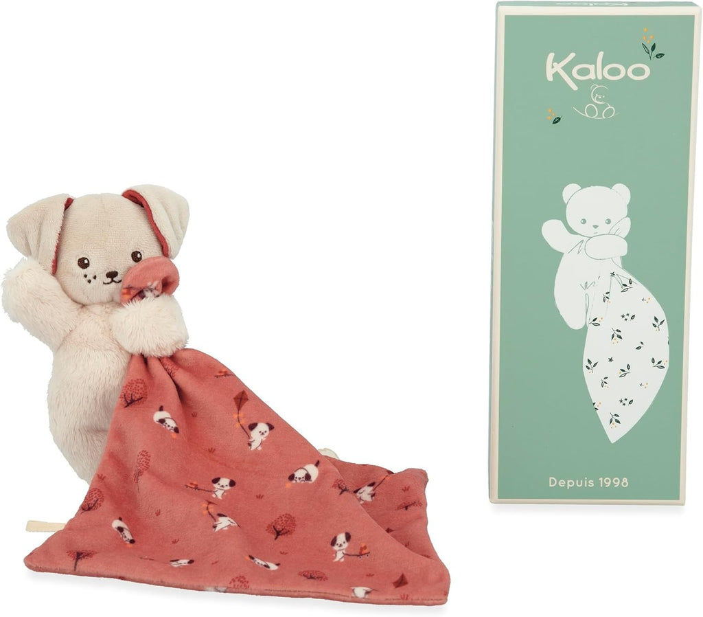 Kaloo Carr Douceur Brick Red Coloured Dog Comforter Baby Plush 18x18cm New