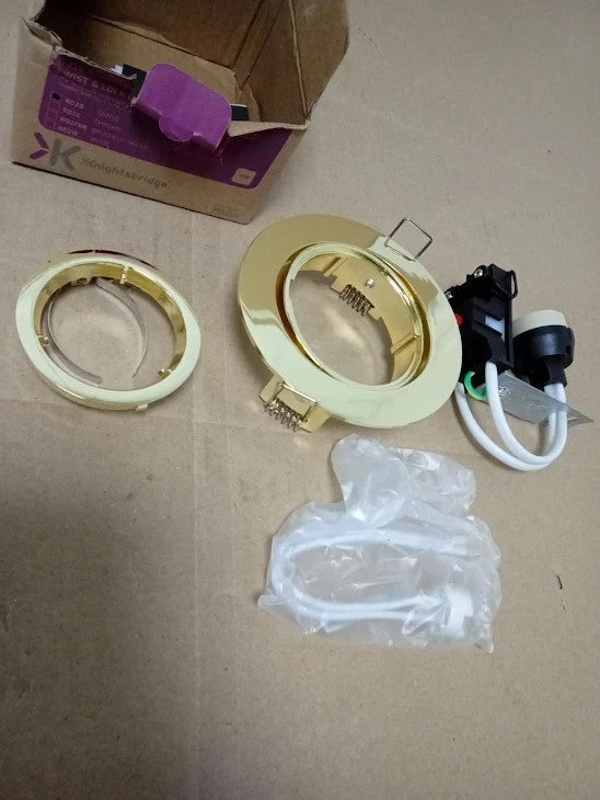 Knightsbridge Recessed Spotlight Tilt Twist Lock Downlight Brass Aluminium New