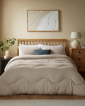 Night Lark Coverless Duvet 4.5 Tog Tufted Dots Natural Oat King Size Smartfil