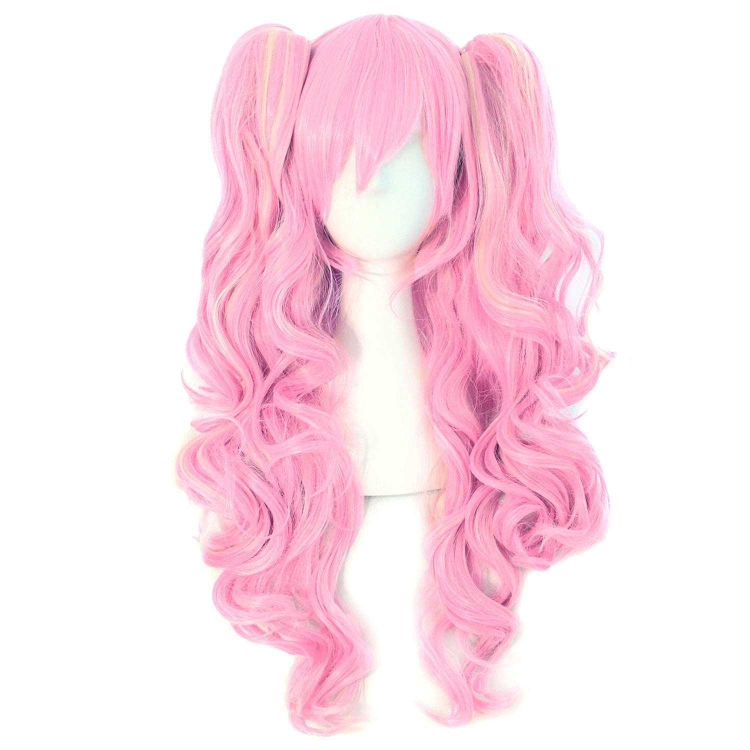 Mapof Beauty Lolita Long Curly Clip On Ponytails Wig Pink 7.87x5.91x1.97cm New