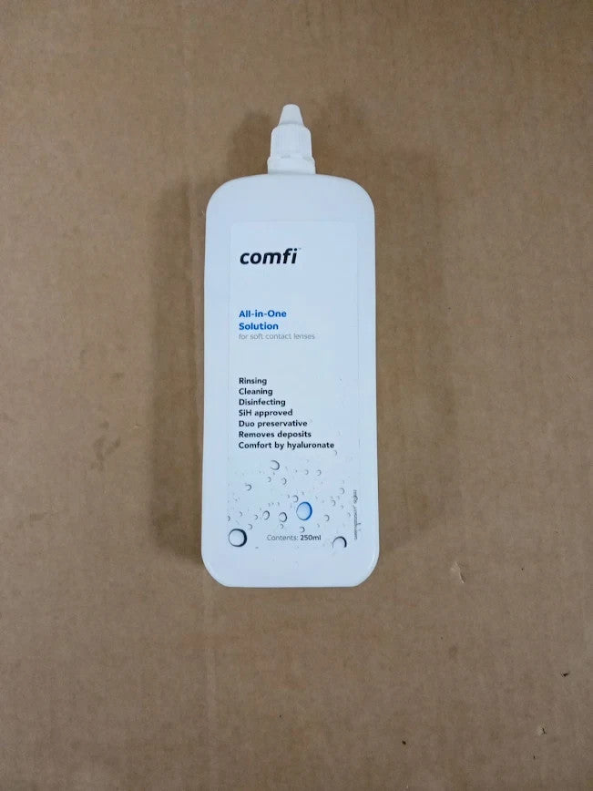 Comfi All In One Contact Lens Solution 250ml Soft Lenses Cleaning Disinfect New