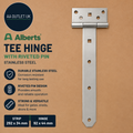Alberts 326142 Tee Hinge Riveted Pin Stainless Steel Strip 292x34m Hinge 92x44mm