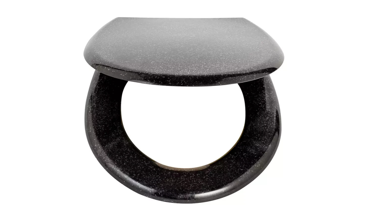 Argos Home Black Glitter Slow Close Toilet Seat Bathroom Replacement Design New
