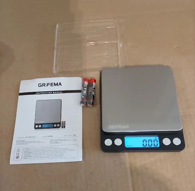 GRIFEMA GA2003 Digital Kitchen Scales 500g Food Weighing Pocket Silver New