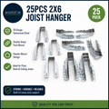 Chenteel 25pcs 2x6 Joist Hanger 20 Gauge Galvanized Steel Double Shear Silver