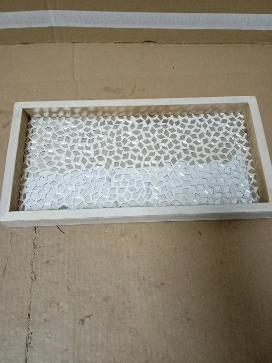 Nusteel Mosaic Tray Luxurious Bath Countertop Holder Guest Hand Towel