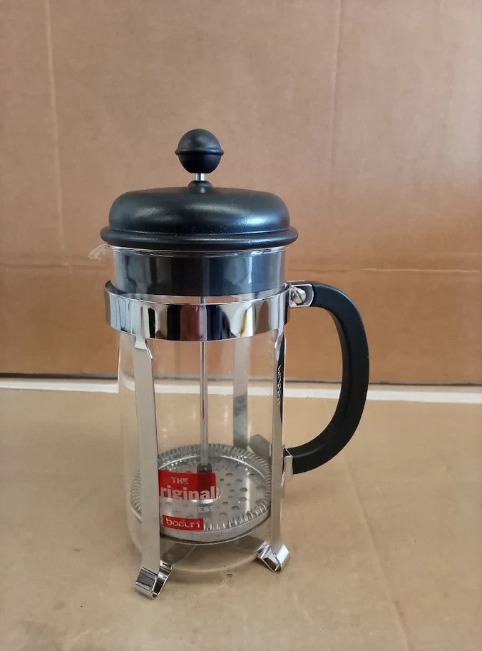 Bodum French Press Caffettiera Black 1L 8 Cup Coffee Maker Durable Glass New