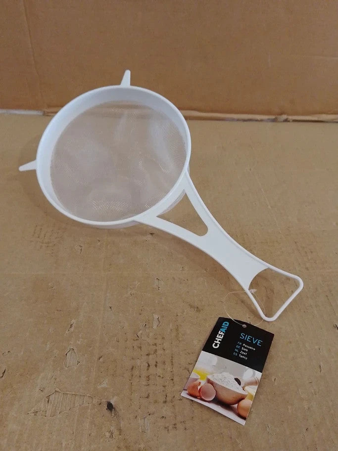 Chef Aid 18cm Wide Nylon Mesh Plastic Strainer White Ideal For Draining New
