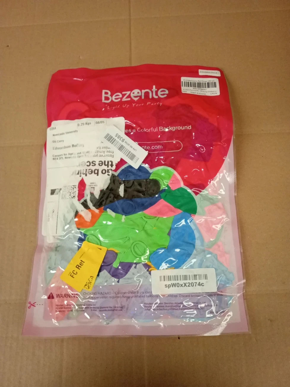 Kelfara Assorted Rainbow Party Balloons 100 Pack 12in Multicolour Latex New