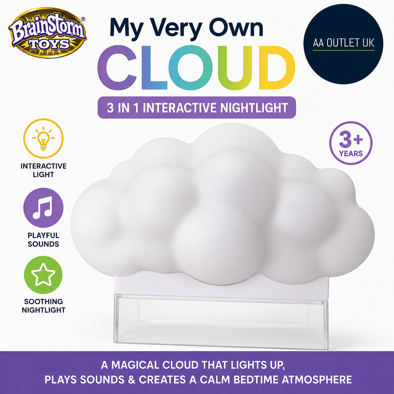 Brainstorm Toys My Very Own Cloud 3 In 1 Interactive Nightlight 3+