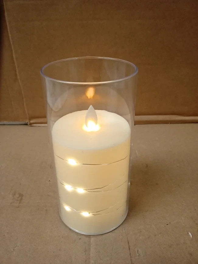 Hiyaa LED Flameless Candle Embedded String Lights 5 Pack Battery Operated