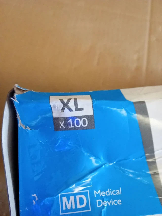 FleXcel Blue Vinyl Gloves Extra Large  Powder Latex Free Medical Food Safe New
