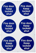 Scan Fire Door Keep Locked Shut Sign 200x300mm Self Adhesive PVC SCA0153 New