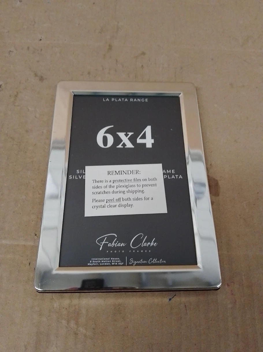 Silver Plated Photo Frame Picture Frame Plain Satin Finish Tarnish 6x4in