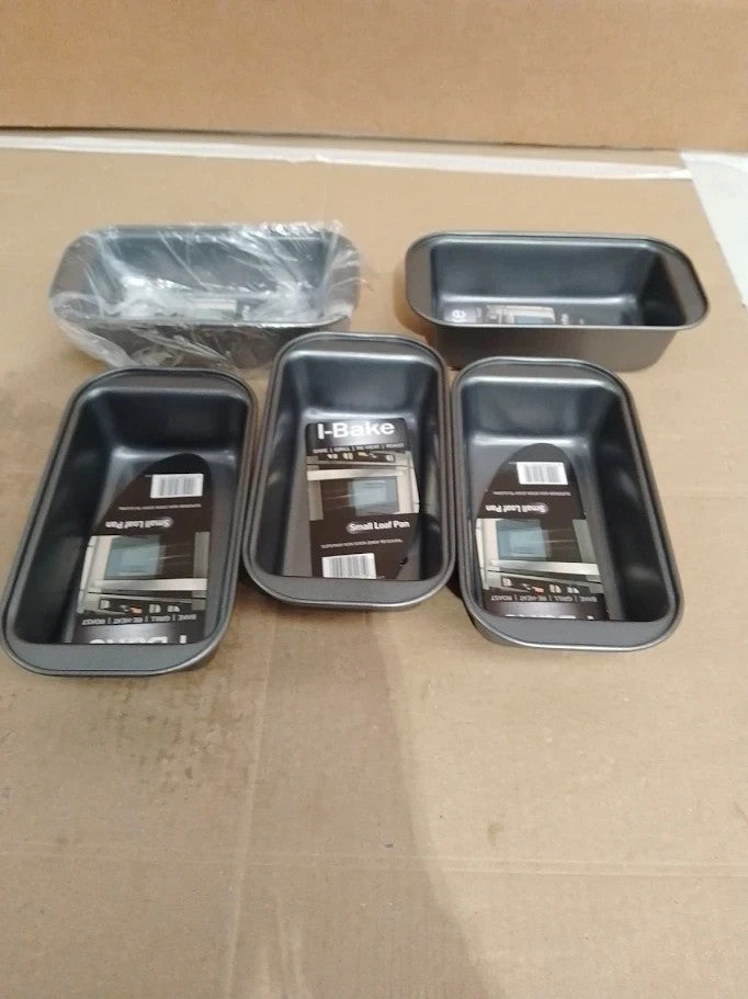 I Bake Premium 1lb Non Stick Loaf Pan Easy Release Small Bakeware 5pc New
